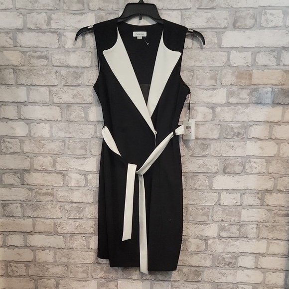 Calvin Klein Black and White Dress NWT 10P - Picture 1 of 6